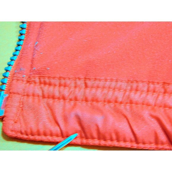 Womens Obermeyer Red Quilted Jacket Black Trim Gold Hardware Pockets Size 6 - Picture 10 of 12